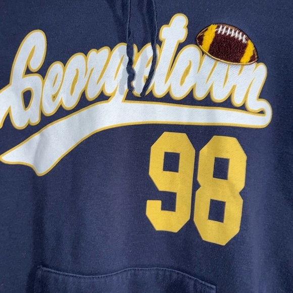 Georgetown Women's Small Navy and Yellow Hoodie - Picture 3 of 12